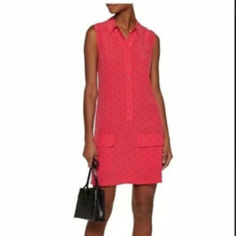 Equipment Silk Sleeveless Shirtdress (xs)